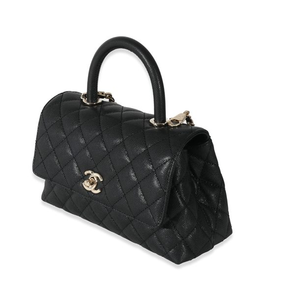Chanel Black Caviar Quilted Small Coco Top Handle Flap Bag - Picture 2 of 8